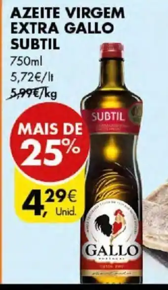 Pingo Doce Azeite Virgem Extra Gallo Subtil 750ml promoção