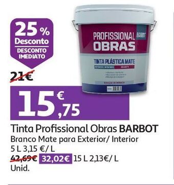 Auchan Tinta profissional obra barbot promoção