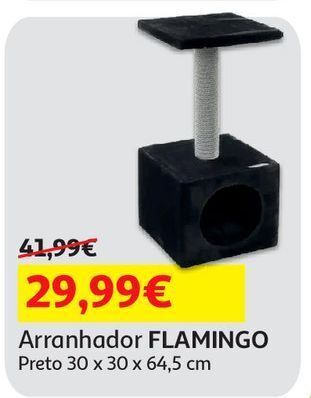 Auchan Arranhador para gato flamingo preto 30x30x64,5cm promoção