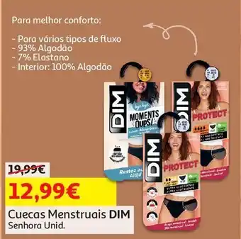 Auchan Cuecas menstruais dim protect promoção