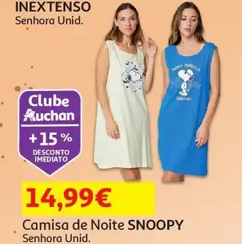 Auchan Camisa de noite snoopy pro s23 sra promoção