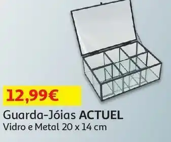 Auchan Guarda-joias actuel vidro/metal 20x14cm sp23 promoção