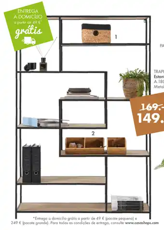 CASA TRAPP Estante de Parede A.180 L.120 P.40cm Metal e MDF promoção