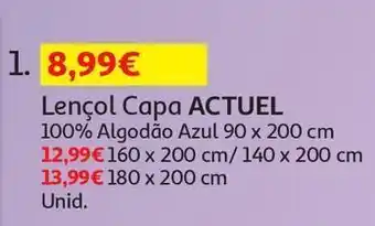 Auchan Lençol capa azul actuel promoção