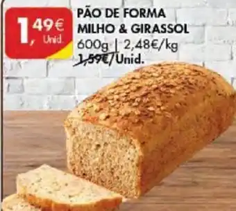 Pingo Doce Pão de Forma Milho & Girassol 600g promoção