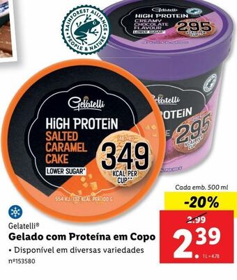 Lidl Gelados gelatelli promoção