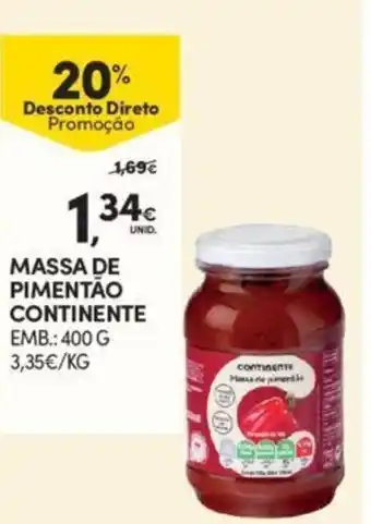 Continente Massa de Pimentão Continente 400g promoção