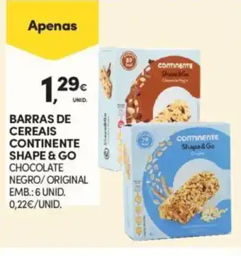 Continente Barras de Cereais Continente Shape & Go 6 unid promoção