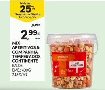 Continente Mix Aperitivo & Companhia Temperados Continente 400g promoção