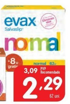 Minipreço Absorvente evax promoção