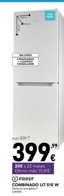 Radio Popular Indesit combinado promoção