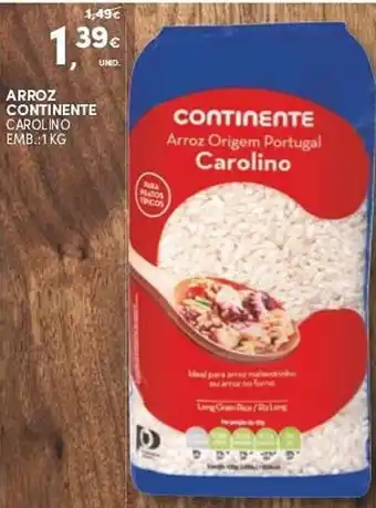 Continente Arroz Continente 1kg promoção
