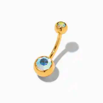 Claire's Gold 14g iridescent titanium belly ring promoção