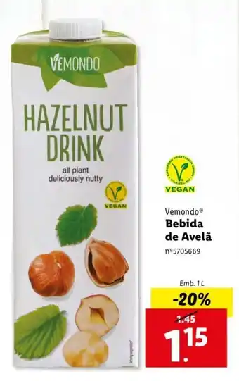 Lidl Bebida de Avelã 1L promoção