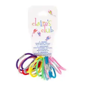 Claire's Claire's club 18 pack multi color solid and striped mini hair elastics promoção