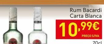 Recheio Rum bacardi carta blanca promoção