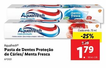 Pasta de dentes aquafresh