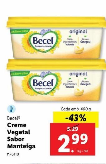 Lidl Margarina vegetal becel promoção