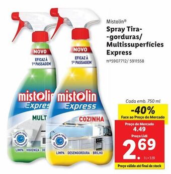 Lidl Limpadores mistolin promoção