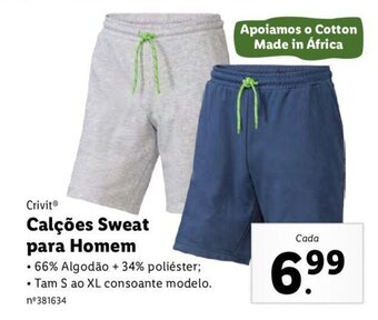Crivit Calções Sweat para Homem