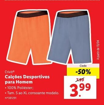 Lidl Calções promoção