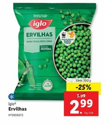 Lidl Ervilhas verdes iglo promoção