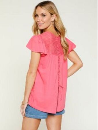 Venca Blusa evasê com encaixe em renda promoção