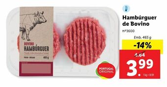 Lidl Hambúrguer bovino promoção