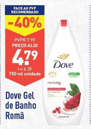 ALDI Gel de banho dove promoção