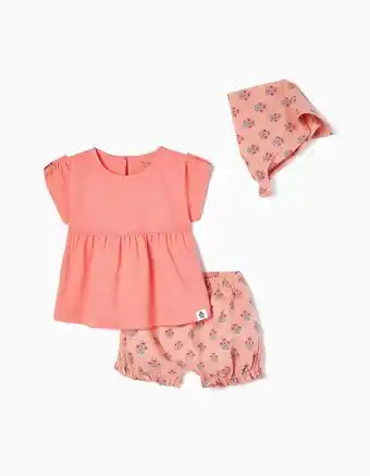 Zippy Conjunto de 3 peças com motivo floral para bebé menina, coral promoção