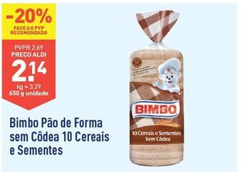 ALDI Pão de forma bimbo promoção