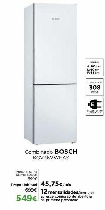 El Corte Inglés Frigorífico combinada bosch promoção