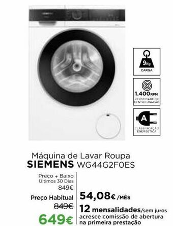 El Corte Inglés Máquina lavar roupa siemens promoção