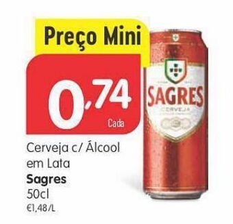 Minipreço Lata de cerveja sagres promoção