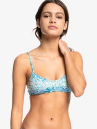 Classic all‑over print - parte de cima de biquíni bralette em v para mulher