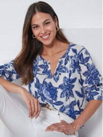 Venca Blusa estampada manga comprida regulável promoção