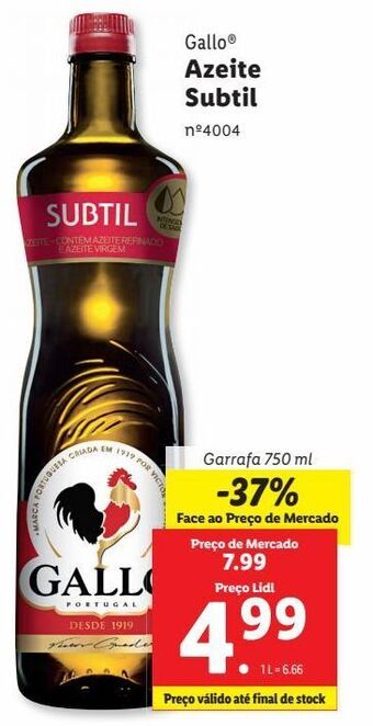 Lidl Azeite gallo promoção