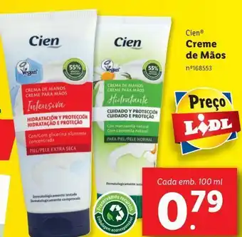 Lidl Creme para as mãos cien promoção