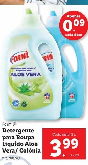 Lidl Detergente líquido formil promoção