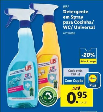 Lidl Detergente w5 promoção