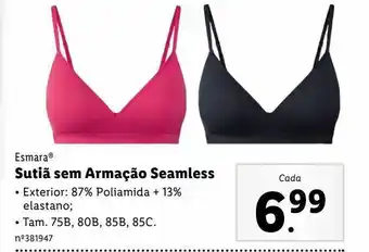 Lidl Sutiã sem arame esmara promoção