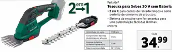 Lidl Tesouras para cerca viva parkside promoção