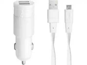 MediaMarkt Carregador isqueiro rivacase 12w + cabo micro usb branco (va4222wd1) promoção