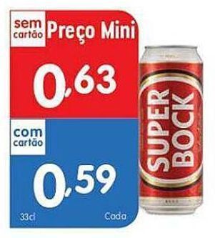 Minipreço Lata de cerveja super bock promoção