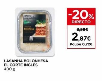 El Corte Inglés Lasanha el corte inglés promoção