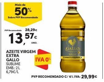 Continente Bom dia Azeite virgem gallo promoção