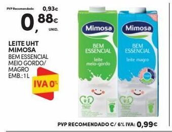 Continente Bom dia Leite mimosa promoção