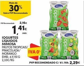 Continente Bom dia Iogurte mimosa promoção