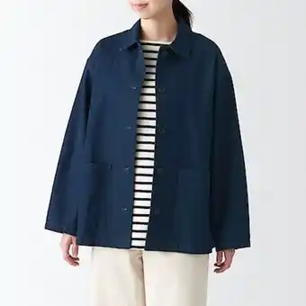 Muji Kapok blend denim shirt jacket promoção