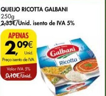 Pingo Doce Queijo Ricotta Galbani 250g promoção